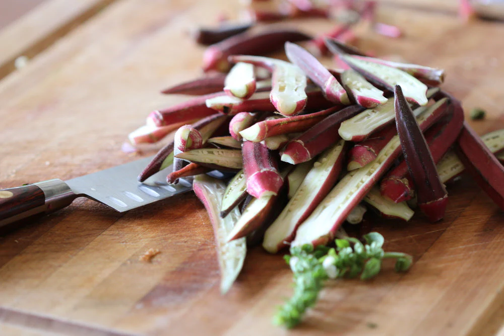 Burgundy Red Okra - Image 5